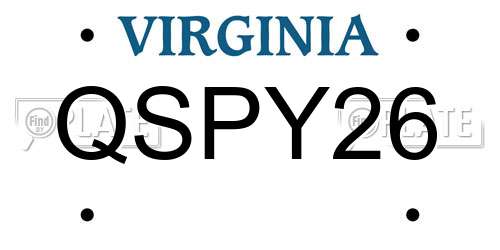 QSPY26 Virginia License Plate