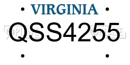 QSS4255 Virginia License Plate