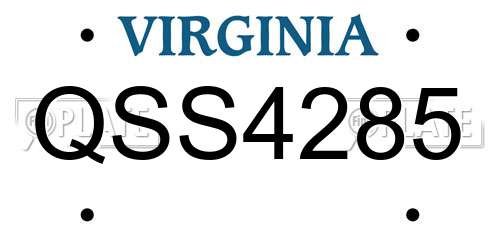 QSS4285 Virginia License Plate