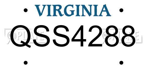 QSS4288 Virginia License Plate