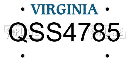 QSS4785 Virginia License Plate
