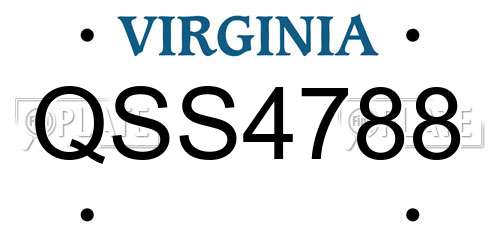 QSS4788 Virginia License Plate