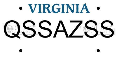 QSSAZSS Virginia License Plate