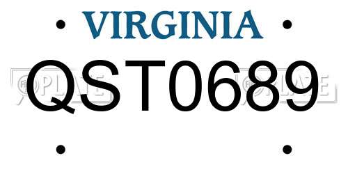 QST0689 Virginia License Plate