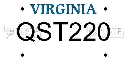 QST220 Virginia License Plate