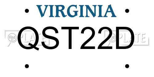 QST22D Virginia License Plate