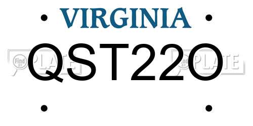 QST22O Virginia License Plate