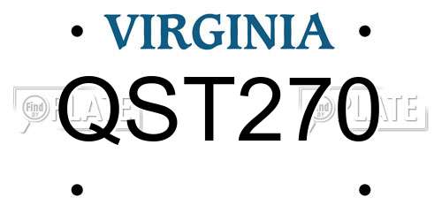 QST270 Virginia License Plate
