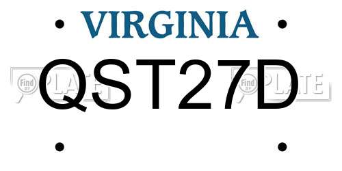 QST27D Virginia License Plate