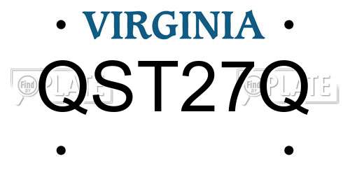 QST27Q Virginia License Plate
