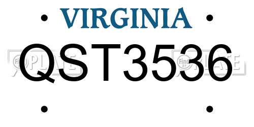 QST3536 Virginia License Plate