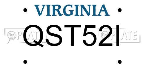 QST52I Virginia License Plate