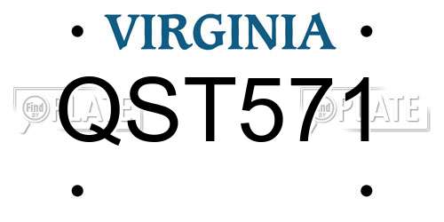 QST571 Virginia License Plate