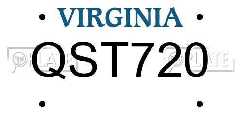 QST720 Virginia License Plate