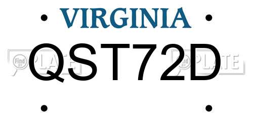 QST72D Virginia License Plate