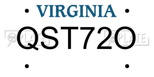 QST72O Virginia License Plate