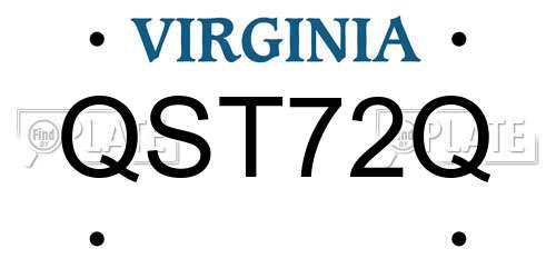 QST72Q Virginia License Plate