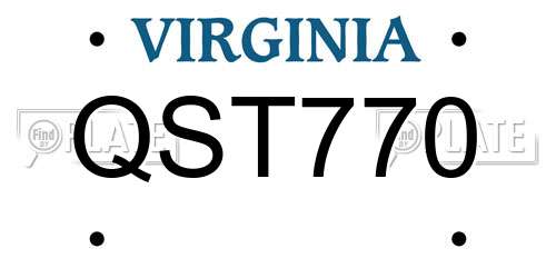 QST770 Virginia License Plate