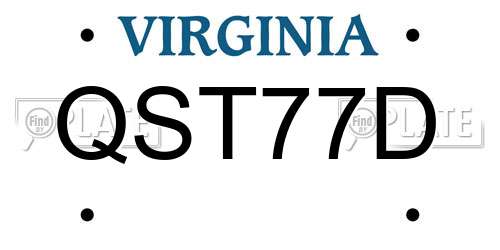 QST77D Virginia License Plate