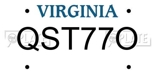QST77O Virginia License Plate