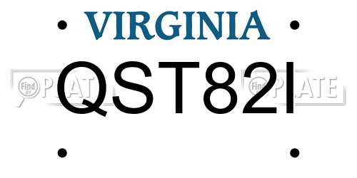 QST82I Virginia License Plate