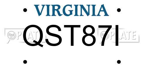 QST87I Virginia License Plate