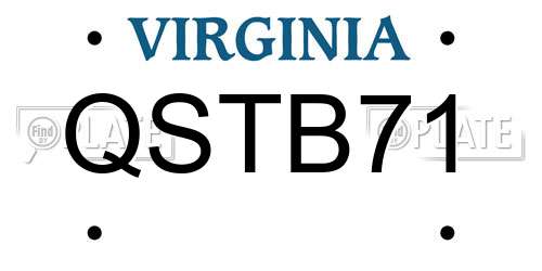 QSTB71 Virginia License Plate