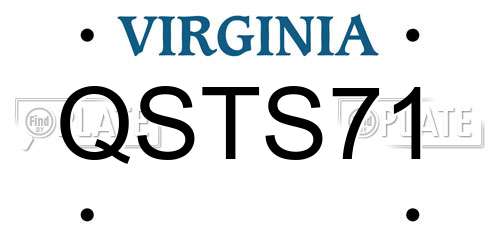 QSTS71 Virginia License Plate