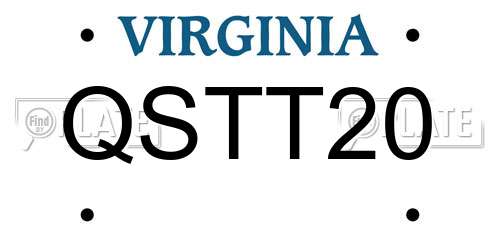 QSTT20 Virginia License Plate