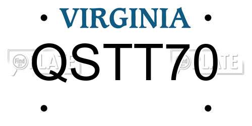 QSTT70 Virginia License Plate