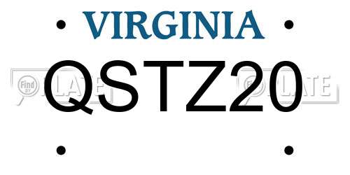 QSTZ20 Virginia License Plate