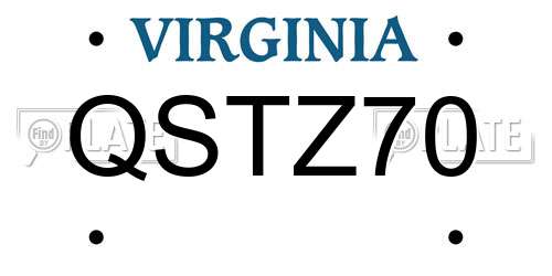QSTZ70 Virginia License Plate
