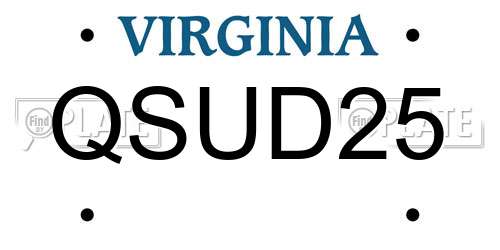 QSUD25 Virginia License Plate