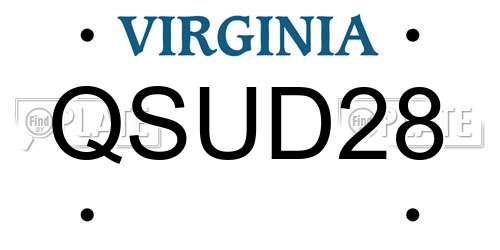 QSUD28 Virginia License Plate