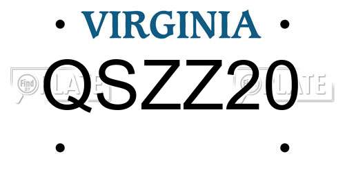 QSZZ20 Virginia License Plate