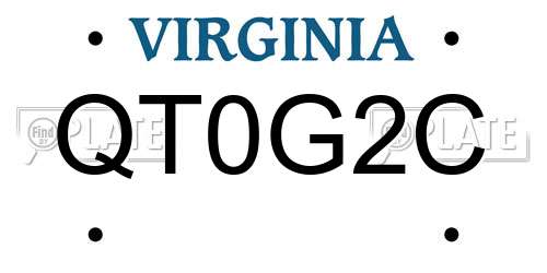 QT0G2C Virginia License Plate