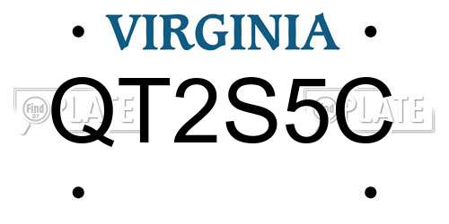 QT2S5C Virginia License Plate