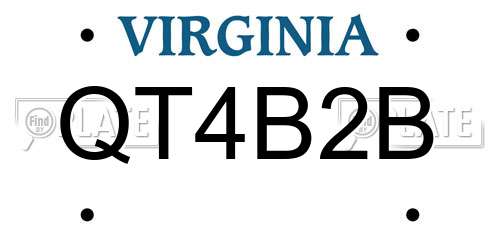 QT4B2B Virginia License Plate