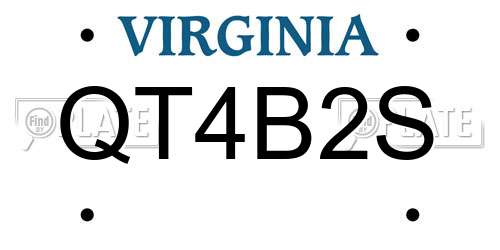 QT4B2S Virginia License Plate