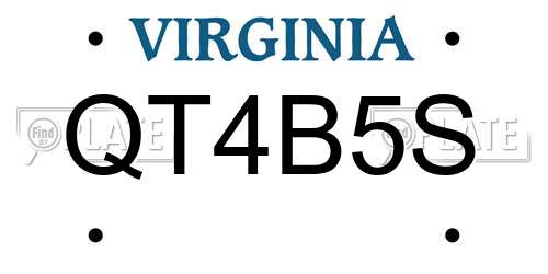 QT4B5S Virginia License Plate
