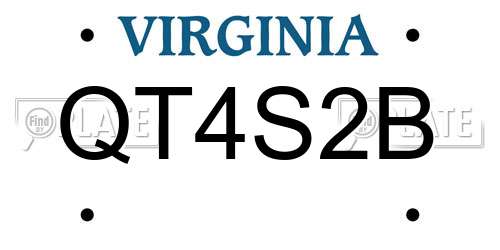 QT4S2B Virginia License Plate