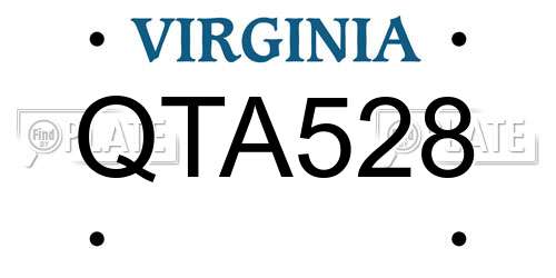 QTA528 Virginia License Plate