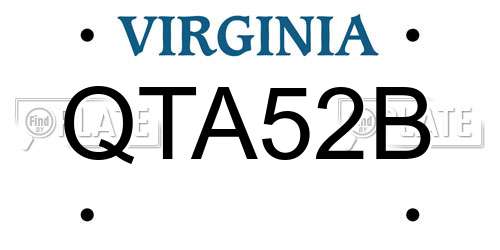 QTA52B Virginia License Plate