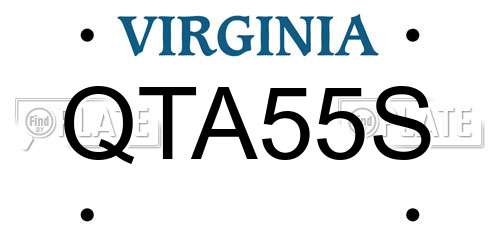 QTA55S Virginia License Plate
