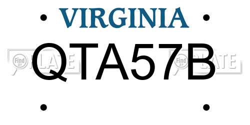 QTA57B Virginia License Plate