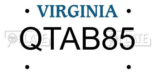 QTAB85 Virginia License Plate