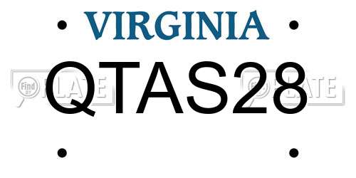 QTAS28 Virginia License Plate