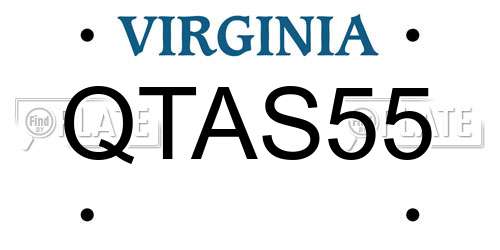 QTAS55 Virginia License Plate