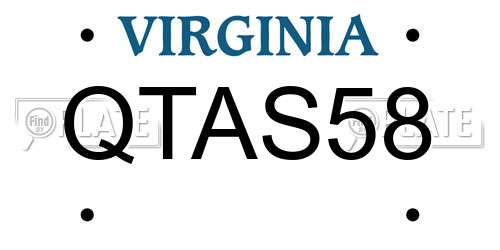 QTAS58 Virginia License Plate