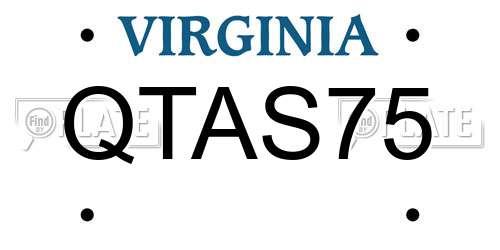QTAS75 Virginia License Plate